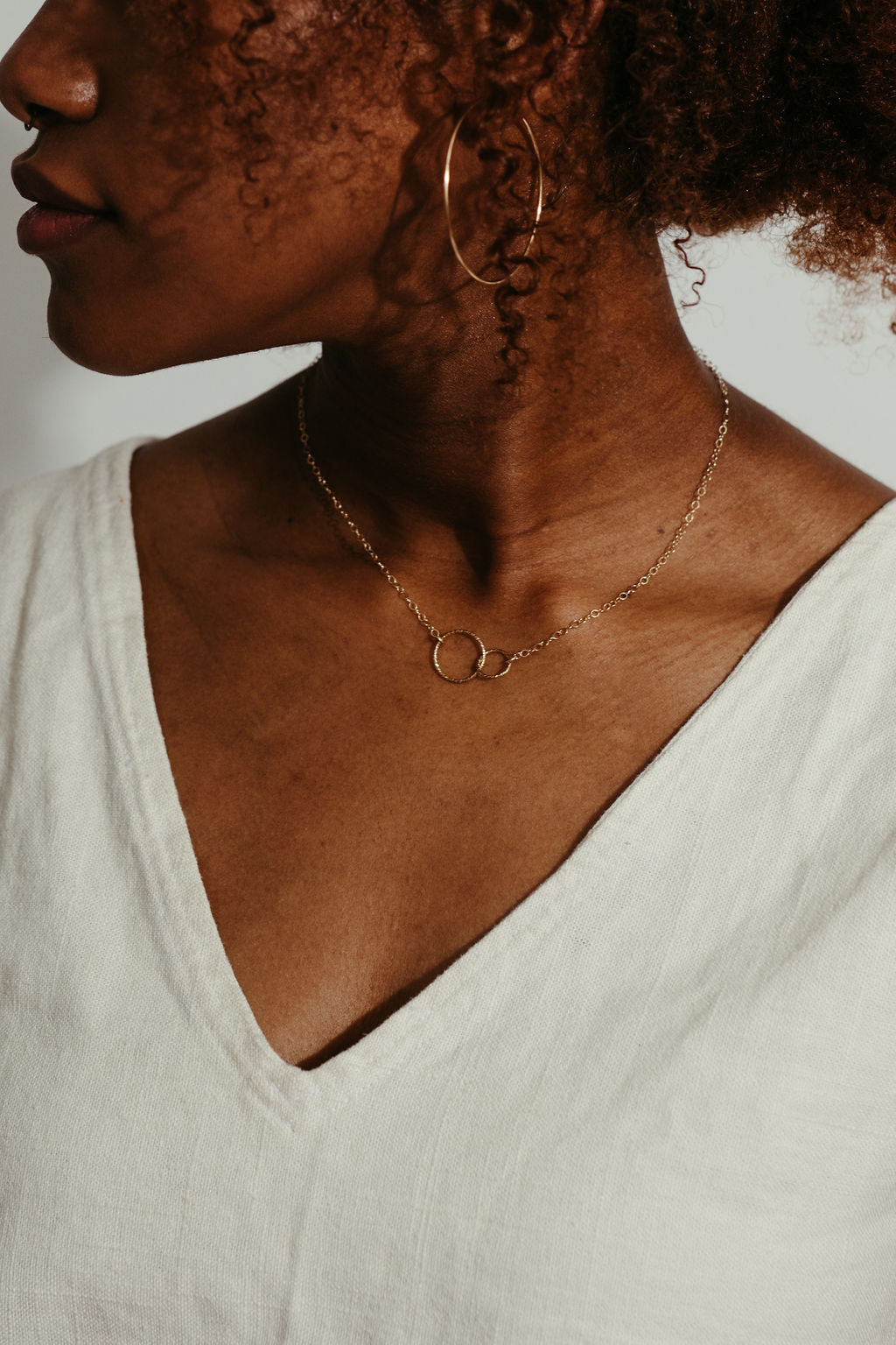Freya Hammered Link Necklace